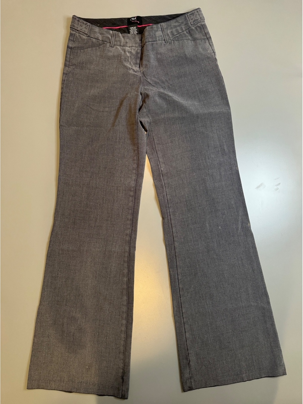 Gray Women's Dress Pants with Flared Legs, Size 5